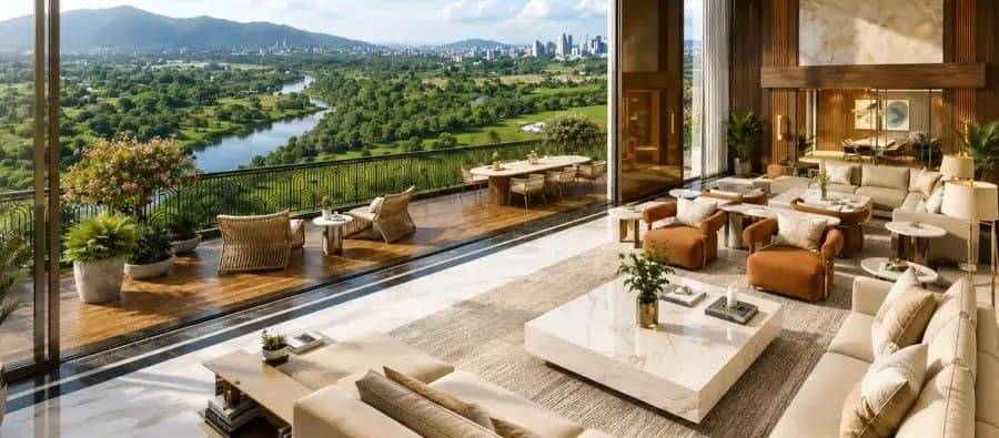 lodha golfview living room